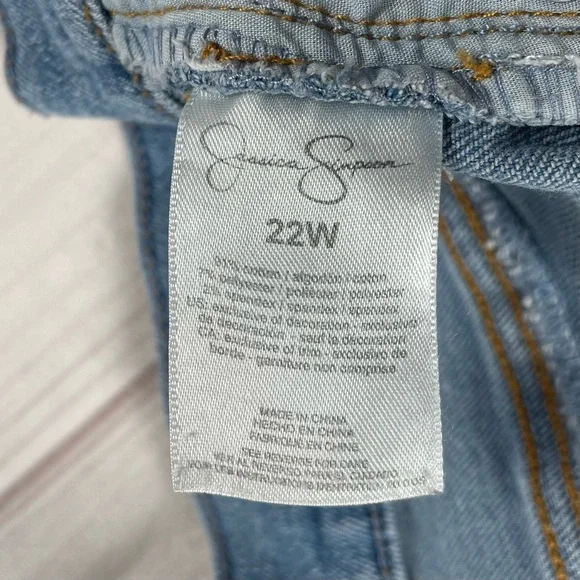 Jessica Simpson Charmed Flare Jeans Womens Plus Size 22W Blue Light Wash Stretch - Picture 13 of 14